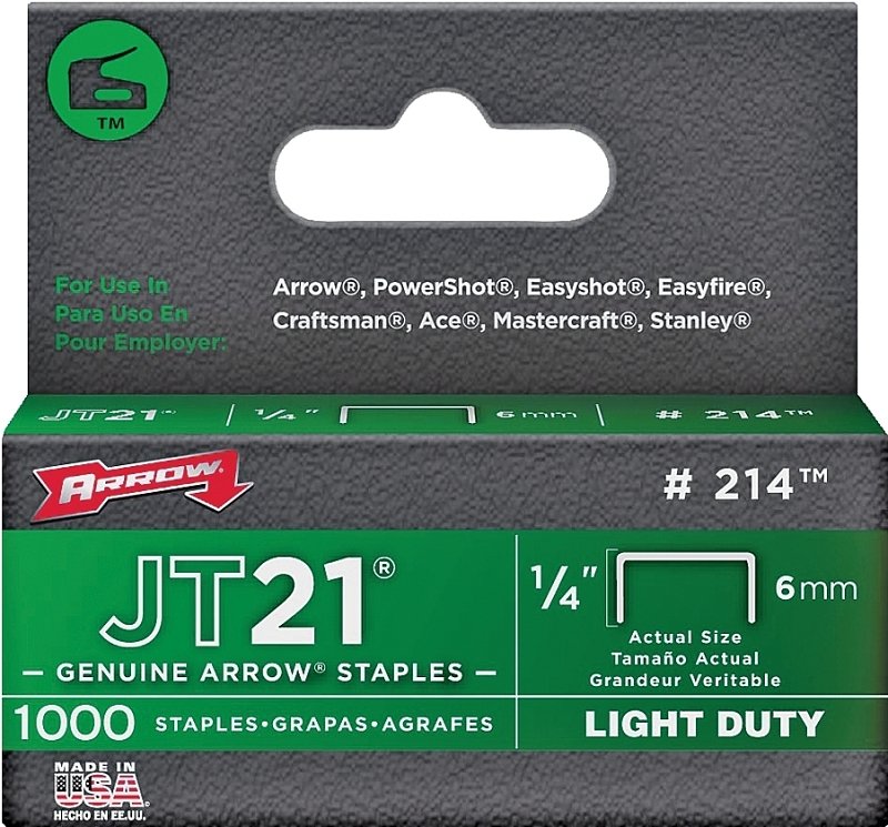 STAPLE JT21 214 1000PK 1/4IN  