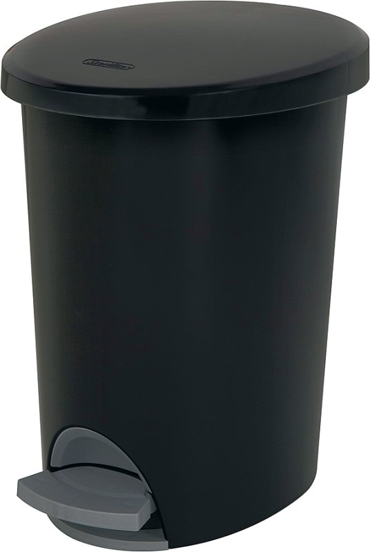 WASTEBASKET STEP-ON BLK 2.6G  