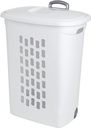 HAMPER LAUNDRY WHEELED WHITE  