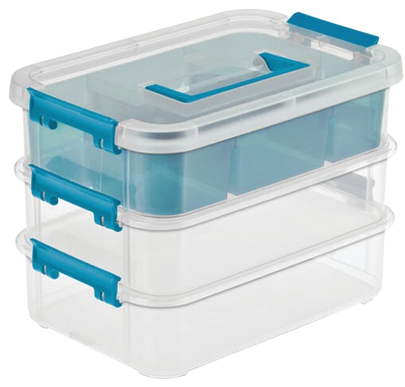 TRAY ORGNZR STACK/CARRY 3 CLR 