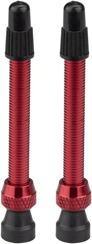 [597272] AS0157 55mm ALLOY TUBELESS PRESTA VALVE STEM PAIR RED