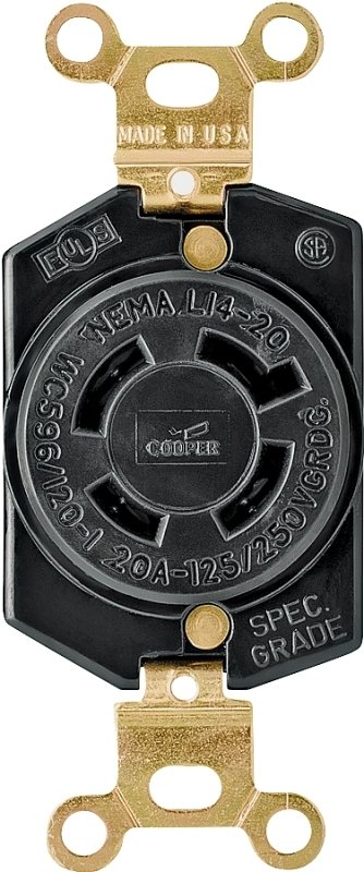 RECPT SINGLE 4WRE 20A 120/250V