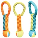 TOY PET TUG NYLON TENNISBALL  
