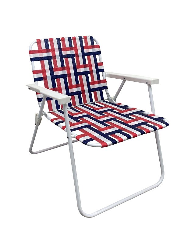 CHAIR WEB FOLDING RED/WHT/BLU 