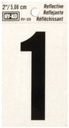 NUMBER HOUSE 1 2IN REFL BLK   