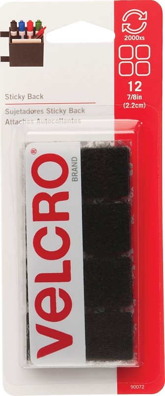 FASTENER VELCRO SQ 7/8IN BLACK