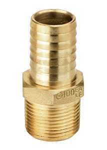 MA100NL 1 in. Yellow Brass - Male Adapter with Barbed End