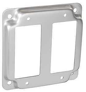 Southwire G1950-UPC 4 in. Steel Metallic 2-Gang Work Square 2 GFCI Box Cover