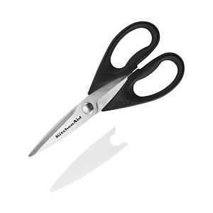 KitchenAid Utility Shears: Stainless Steel Kitchen Scissors, Dishwasher-Safe, Black Handle, 4.5" Blade, Lifetime Warranty