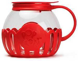 [1924802] Micro-Pop DST Popcorn Popper, 3 Qt Capacity, Glass, Red, Ergonomic Handle