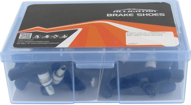 [130779] VB-632 THREADED V-BRAKE SHOES 60mm 64g BLK 20pr/BOX