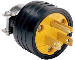 [9873837] Pass & Seymour 15 Amp 125-Volt NEMA 5-15P Rubber Plug with Vinyl Cord Clamp