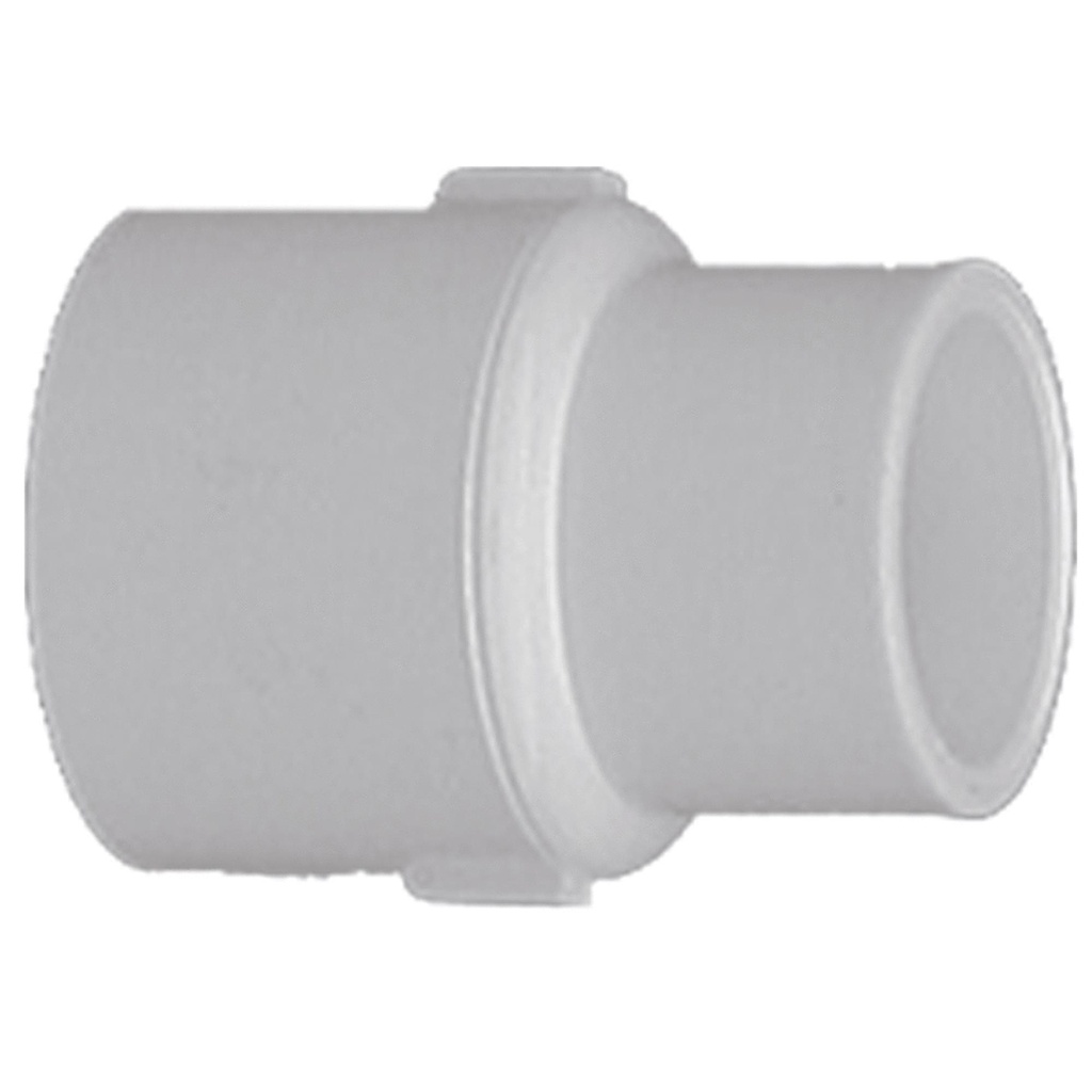 PVC Reducing Coupling 3/4" to 1/2" White Pipe Fitting