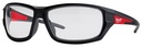 GLASSES SFTY RED/BLK FRM CLEAR
