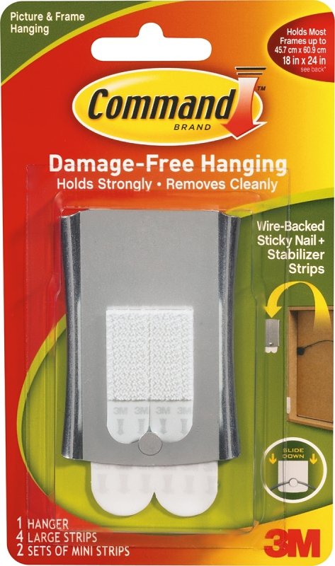 HANGER STRIP PICTURE/FRAME WHT